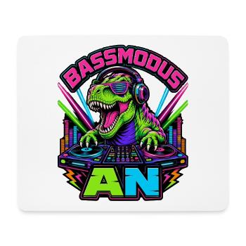 Bass mode on – Neon dinosaurs at the DJ booth - Mouse Pad (horizontal) - white - Front