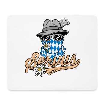 Homme bavarois à lunettes et chapeau bavarois Servus - Tapis de souris (format paysage) - blanc - Devant