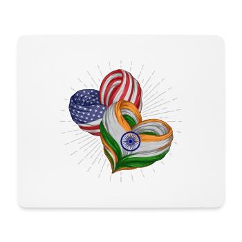 Amitié entre les États-Unis et l’Inde - Tapis de souris (format paysage) - blanc - Devant