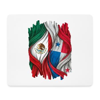 Fiers des drapeaux du Mexique et du Panama - Tapis de souris (format paysage) - blanc - Devant