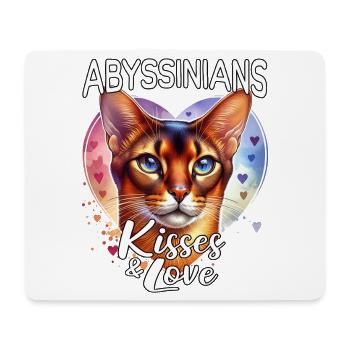 Amour des chats abyssiniens - Tapis de souris (format paysage) - blanc - Devant