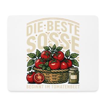 Tomatenbeet Soßenkunst - Mousepad (Querformat) - Weiß - Vorne