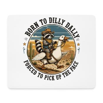 Raccoon Cowboy Humor Retro Goose Wild West - Mouse Pad (horizontal) - white - Front
