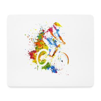 90s Mountain Bike Cyclist - Mouse Pad (horizontal) - white - Front