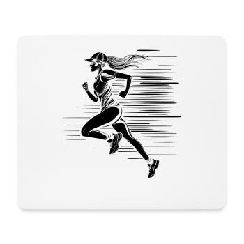 Runner Drawing - Mouse Pad (horizontal) - white - Front