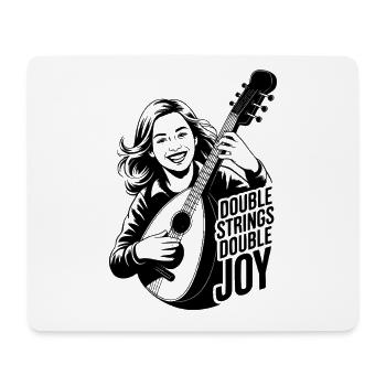 Mandoline Double Cordes Double Joy Madoliniste - Tapis de souris (format paysage) - blanc - Devant