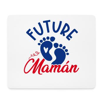 Future Maman Garçon Empreintes Bébé - Tapis de souris (format paysage) - blanc - Devant