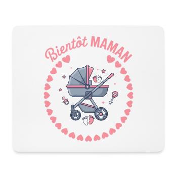 Bientôt Maman 2027 Annonce Grossesse Cadeau - Tapis de souris (format paysage) - blanc - Devant