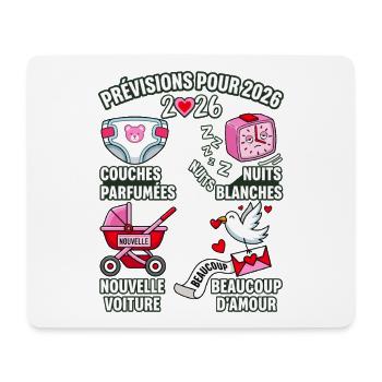 Prévisions 2026 Annonce Grossesse Humour - Tapis de souris (format paysage) - blanc - Devant