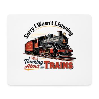 Nostalgic Steam Locomotive Illustration - Mouse Pad (horizontal) - white - Front