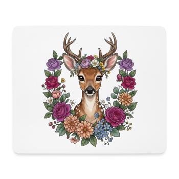 Deer Flowers Folk Festival Traditional Costumes Replacement Gift - Mouse Pad (horizontal) - white - Front