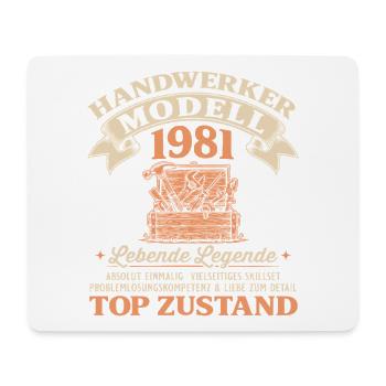 45. Geburtstag Handwerker Modell 1981 - Mousepad (Querformat) - Weiß - Vorne