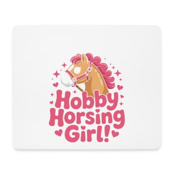Hobby Horsing Girl Hobby Horse Pony Riding Horses - Mouse Pad (horizontal) - white - Front