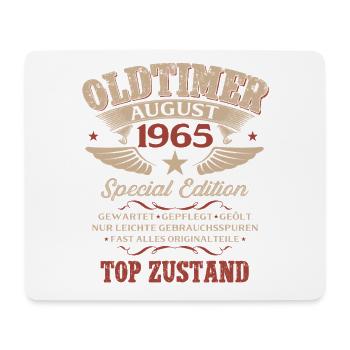 61. Geburtstag Geschenk Mann Oldtimer 1965 August - Mousepad (Querformat) - Weiß - Vorne