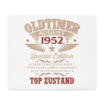 74. Geburtstag Geschenk Mann Oldtimer 1952 August - Mousepad (Querformat) - Weiß - Vorne