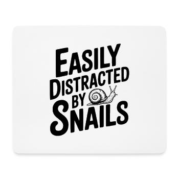 Facilement distrait par les escargots - Tapis de souris (format paysage) - blanc - Devant