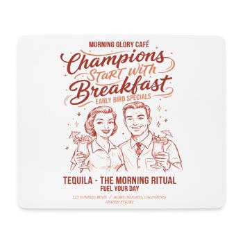 Breakfast Funny Brunch Coffee Champions - Mouse Pad (horizontal) - white - Front