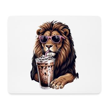 Leon avec des lunettes de soleil roses - Tapis de souris (format paysage) - blanc - Devant