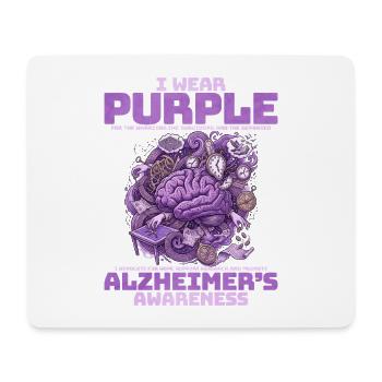Sensibilisation à la maladie d’Alzheimer dans le cerveau violet - Tapis de souris (format paysage) - blanc - Devant