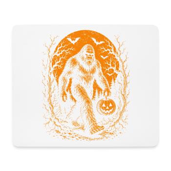 Halloween, Bigfoot, Lune, Citrouille - Tapis de souris (format paysage) - blanc - Devant