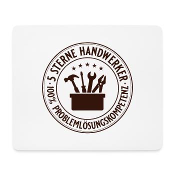 5 Sterne Handwerker 100% Problemlösungskompetenz - Mousepad (Querformat) - Weiß - Vorne