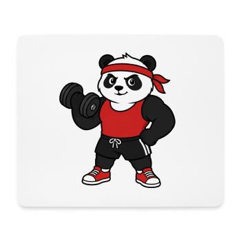 Gym Panda - Tapis de souris (format paysage) - blanc - Devant