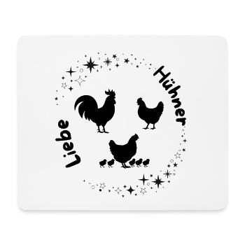 Hühnerliebe  - Mousepad (Querformat) - Weiß - Vorne