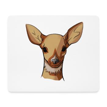 Tête de daim graphique pastel - Tapis de souris (format paysage) - blanc - Devant