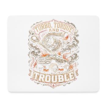 Couple turbo du charbon roulant et problèmes - Tapis de souris (format paysage) - blanc - Devant