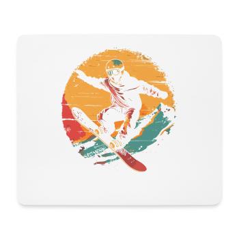 Look des années 80 de snowboarder - Tapis de souris (format paysage) - blanc - Devant