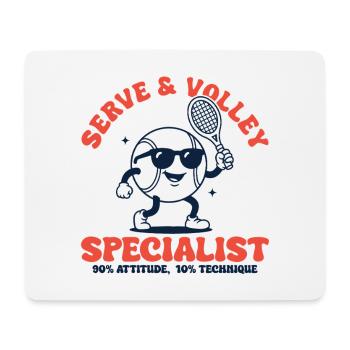 Spécialiste du service et volley dans le tennis rétro - Tapis de souris (format paysage) - blanc - Devant