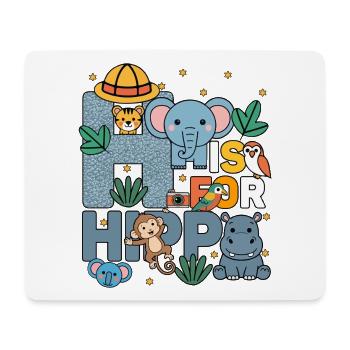 H Is For Hippo Zoo Party Jungle Zoo Birthday - Mouse Pad (horizontal) - white - Front