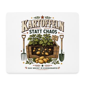 Kartoffeln statt Chaos – Ruhe im Schrebergarten - Mousepad (Querformat) - Weiß - Vorne