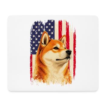 Drapeau patriotique Shiba Inu US Doge USA - Tapis de souris (format paysage) - blanc - Devant