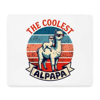 Das coolste Papa Retro-Alpaca - Mousepad (Querformat) - Weiß - Vorne