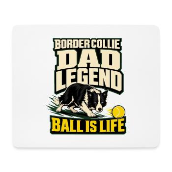 Border Collie, Border Collie Papa Légende Ball Is Li - Tapis de souris (format paysage) - blanc - Devant