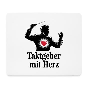 Taktgeber mit Herz für Chorleiter und Dirigent - Mousepad (Querformat) - Weiß - Vorne