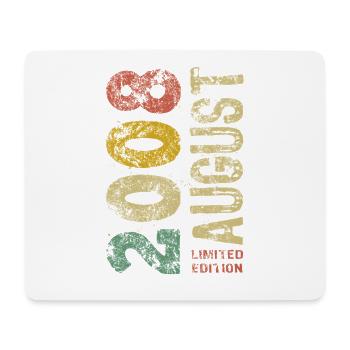 Limited Edition August 2008 Geburtstag Geschenk - Mousepad (Querformat) - Weiß - Vorne