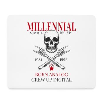 Millennial – Né analogique a grandi dans le numérique - Tapis de souris (format paysage) - blanc - Devant