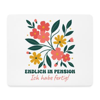 Endlich in Pension Abschied Wildblumen - Mousepad (Querformat) - Weiß - Vorne