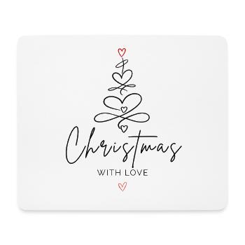 Noël avec amour | Sapin de Noël au cœur - Tapis de souris (format paysage) - blanc - Devant