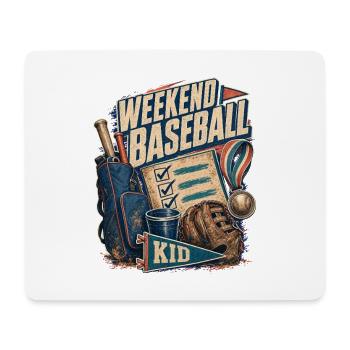 Fille de baseball prête pour le week-end de tournoi - Tapis de souris (format paysage) - blanc - Devant