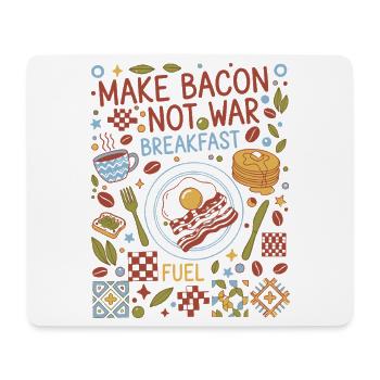 Café brunch du petit-déjeuner, faire du bacon et pas de carburant de guerre - Tapis de souris (format paysage) - blanc - Devant