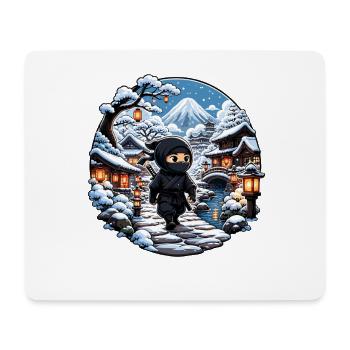 Ninja im Schneedorf - Mousepad (Querformat) - Weiß - Vorne