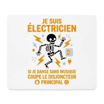 Électricien danseur sans musique - Tapis de souris (format paysage) - blanc - Devant