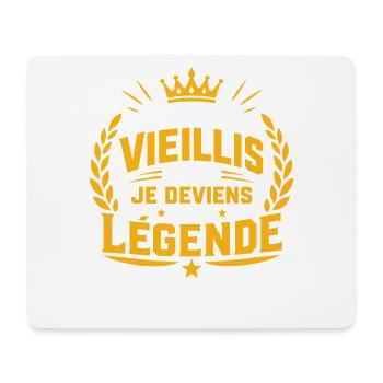 Je ne vieillis pas, je deviens une légende - Tapis de souris (format paysage) - blanc - Devant