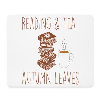 Lesen im Herbst mit Tee - Mousepad (Querformat) - Weiß - Vorne