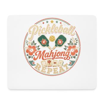 Pickleball Mahjong Passion Joueur Vintage - Tapis de souris (format paysage) - blanc - Devant