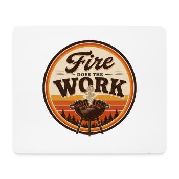 Fire Does The Work BBQ - Mouse Pad (horizontal) - white - Front