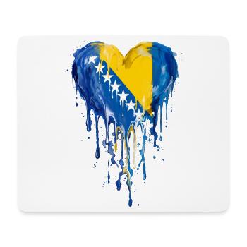 Tropfendes Herz von Bosnien und Herzegowina - Mousepad (Querformat) - Weiß - Vorne